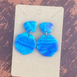 Marbled polymer clay earrings